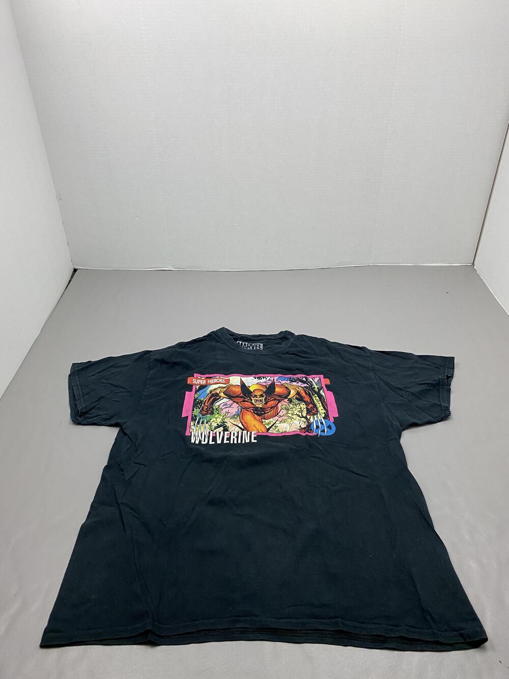 Marvel Shirt Mens L Black Wolverine Super Heroes Graphic Print Cotton Tagless